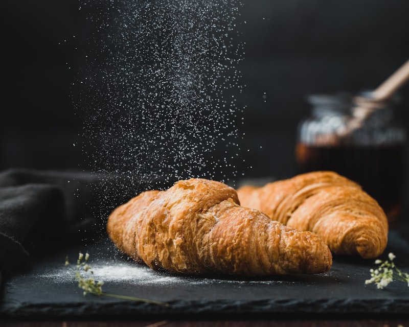 Baker making fresh bread